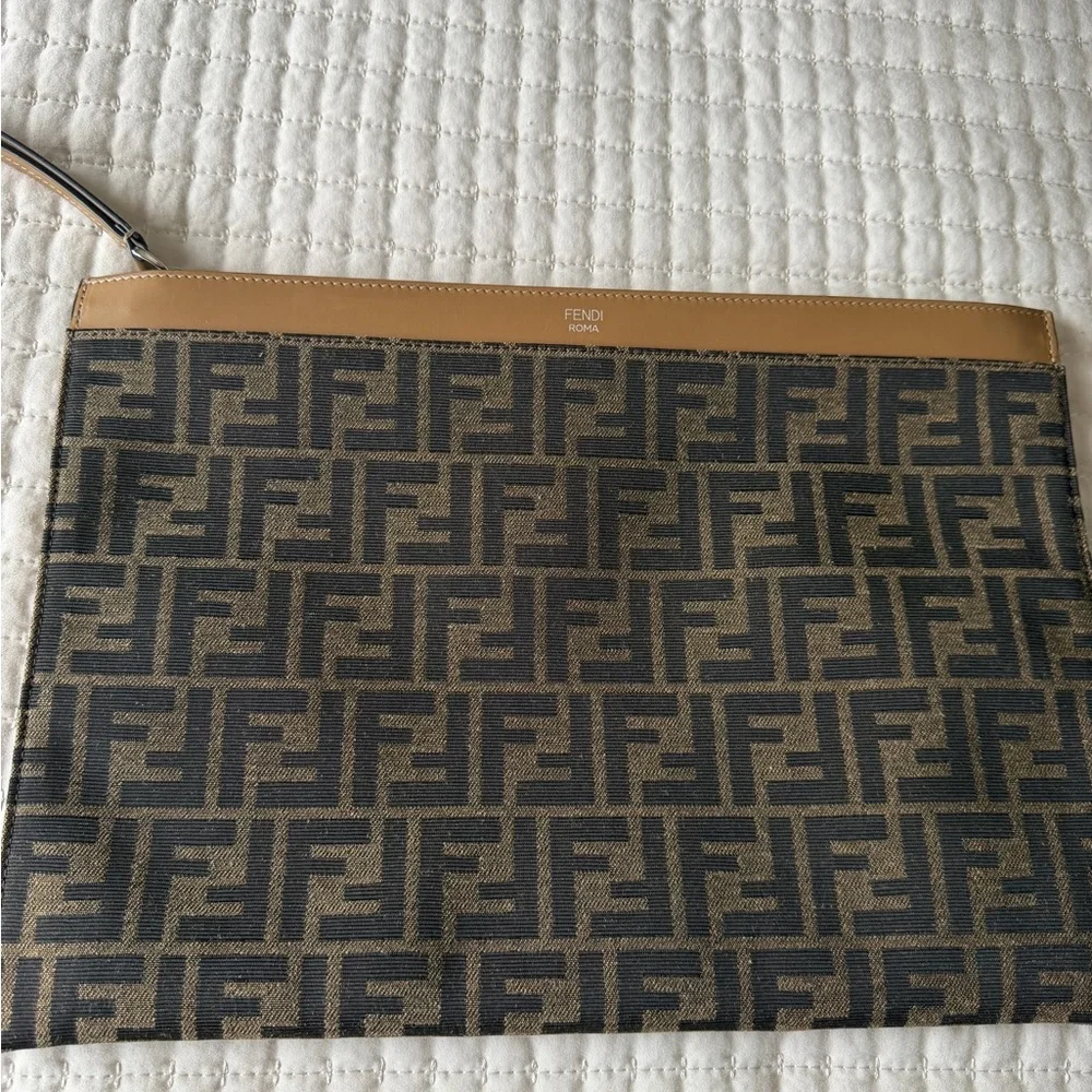 Fendi Men's Tan and Black Laptop Bag